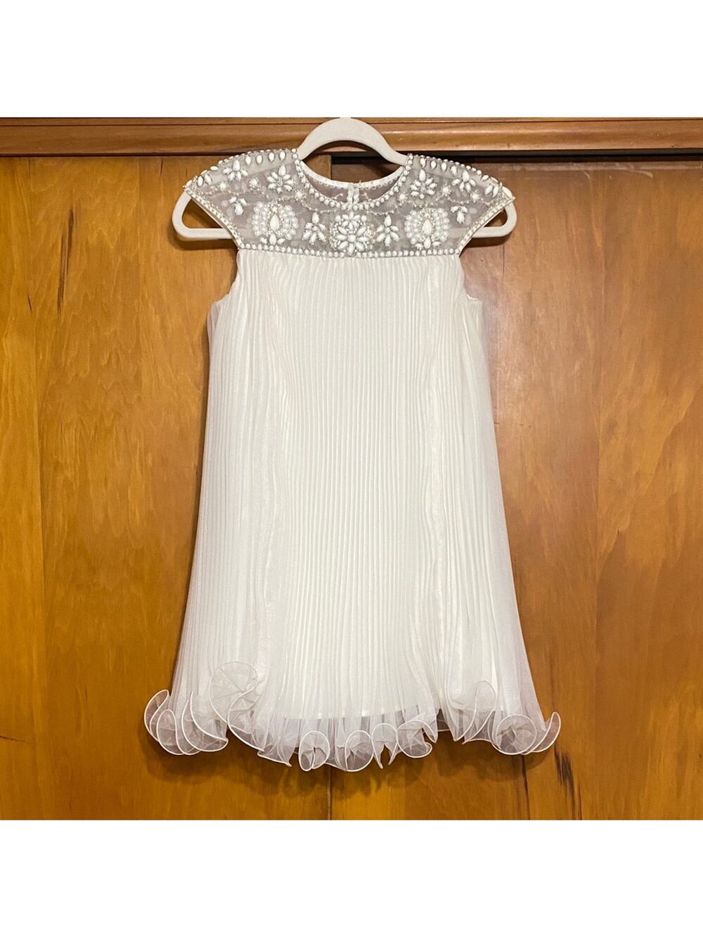 NWT Marchesa x Target Ivory Dress Embellished Neckline Pleats Flower Girl Easter